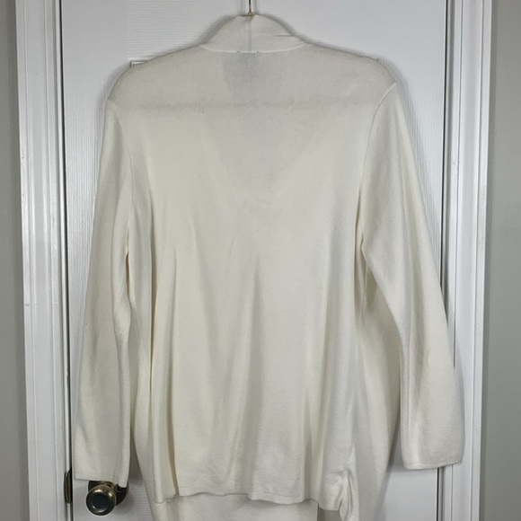Easywear by Chicos white wrapped sweater size 2/med. snap inside, hooks out. - Picture 10 of 11